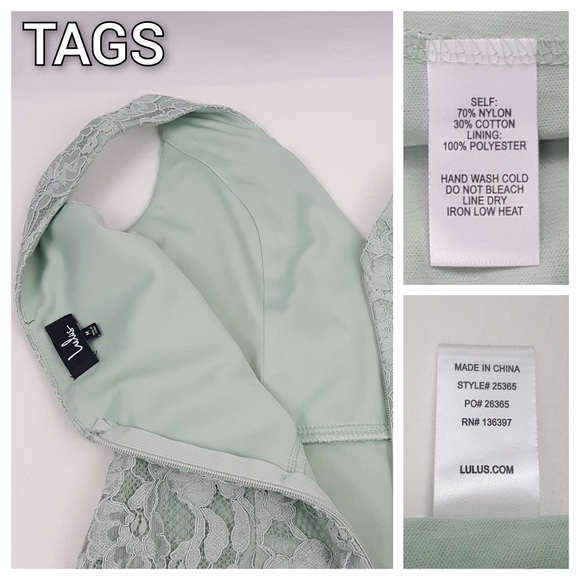 LULU'S Normani Sage Green V-Neck Lace Sleeveless Spring Dress - Picture 4 of 5